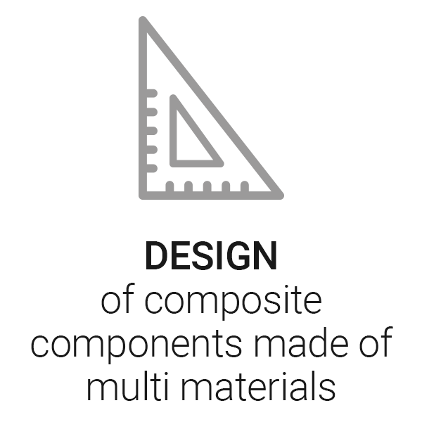 Design of composite components made of multi materials