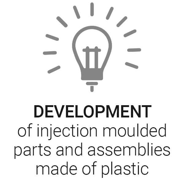 Development of injection moulded parts and assemblies made of plastic