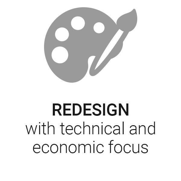 Redesign with technical and economic focus